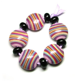 Stripy Lampwork Lentils