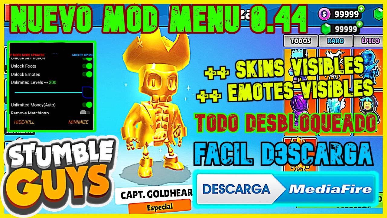 ✅NUEVO MOD de STUMBLE GUYS 0.44 ACTUALIZADO, BLOCK DASH INFINITO, NUEVO EMOTES VISIBLES y SKINSo