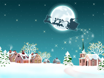 Santa Claus is coming on Christmas download free e-cards for Christmas