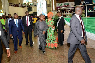Arriving at the venue for the thanksgiving service