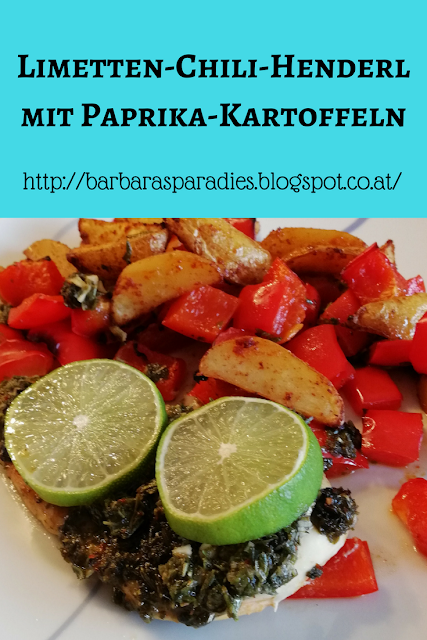 Limetten-Chili-Henderl mit Paprika-Kartoffeln