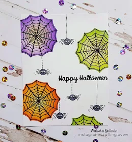 Sunny Studio Stamps: Halloween Cuties Spider Web Card by Waleska