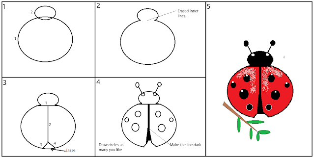 how to draw an easy ladybug