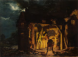 Iron Forge Viewed from Without by Joseph Wright - Genre Paintings from Hermitage Museum