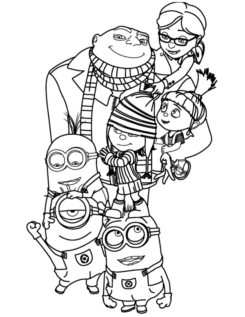 Download despicable me coloring pages to print - Squid Army