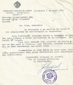 Escrito de la Federación Catalana de Ajedrez sobre la III Lliga Infantil 1976