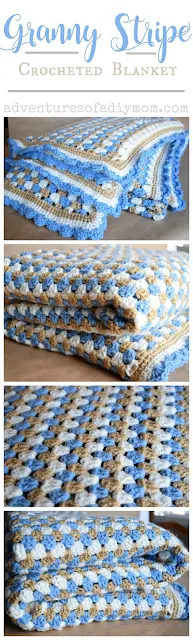 Granny Sripe Crocheted Blanket