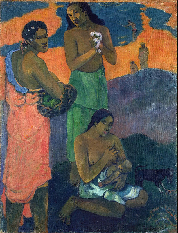 Women on the Seashore by Paul Gauguin - Genre Paintings from Hermitage Museum