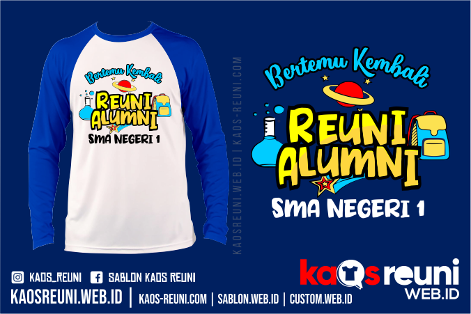 Desain Sablon Kaos Reuni Alumni SMP SMP Negeri 1 - Kaos Reuni Online