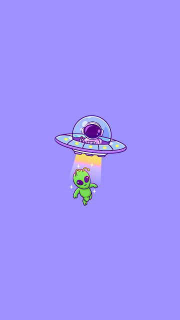 CUTE ASTRONAUT ABDUCTION ALIEN HD WALLPAPER FOR PHONE