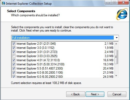 Utilu IE Collection - Todas as versões do IE