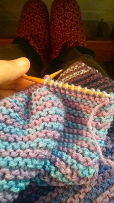 knitting a Baktus scarf http://www.ravelry.com/projects/jeanniegrayknits