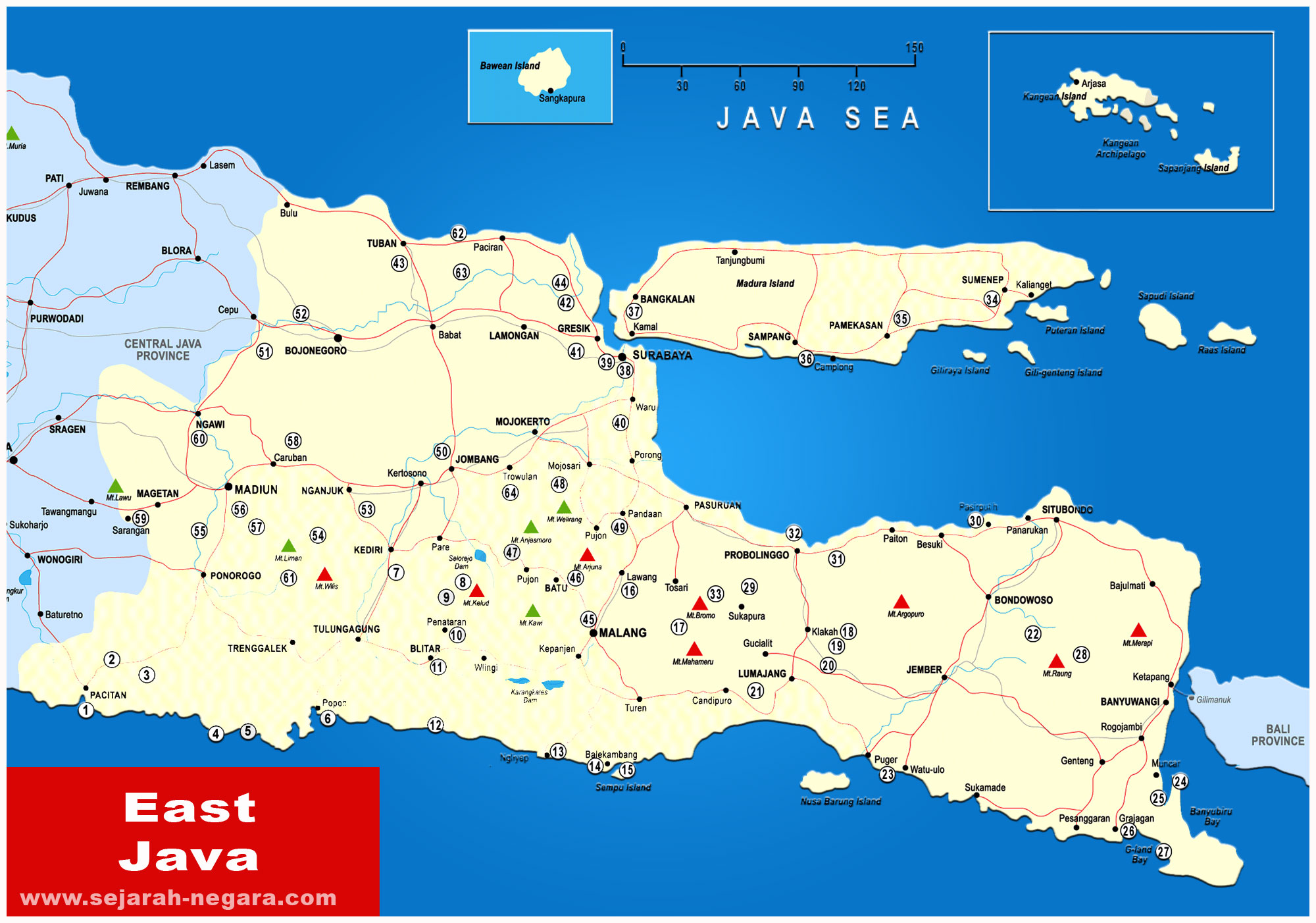 East Java  Map  High Resolution