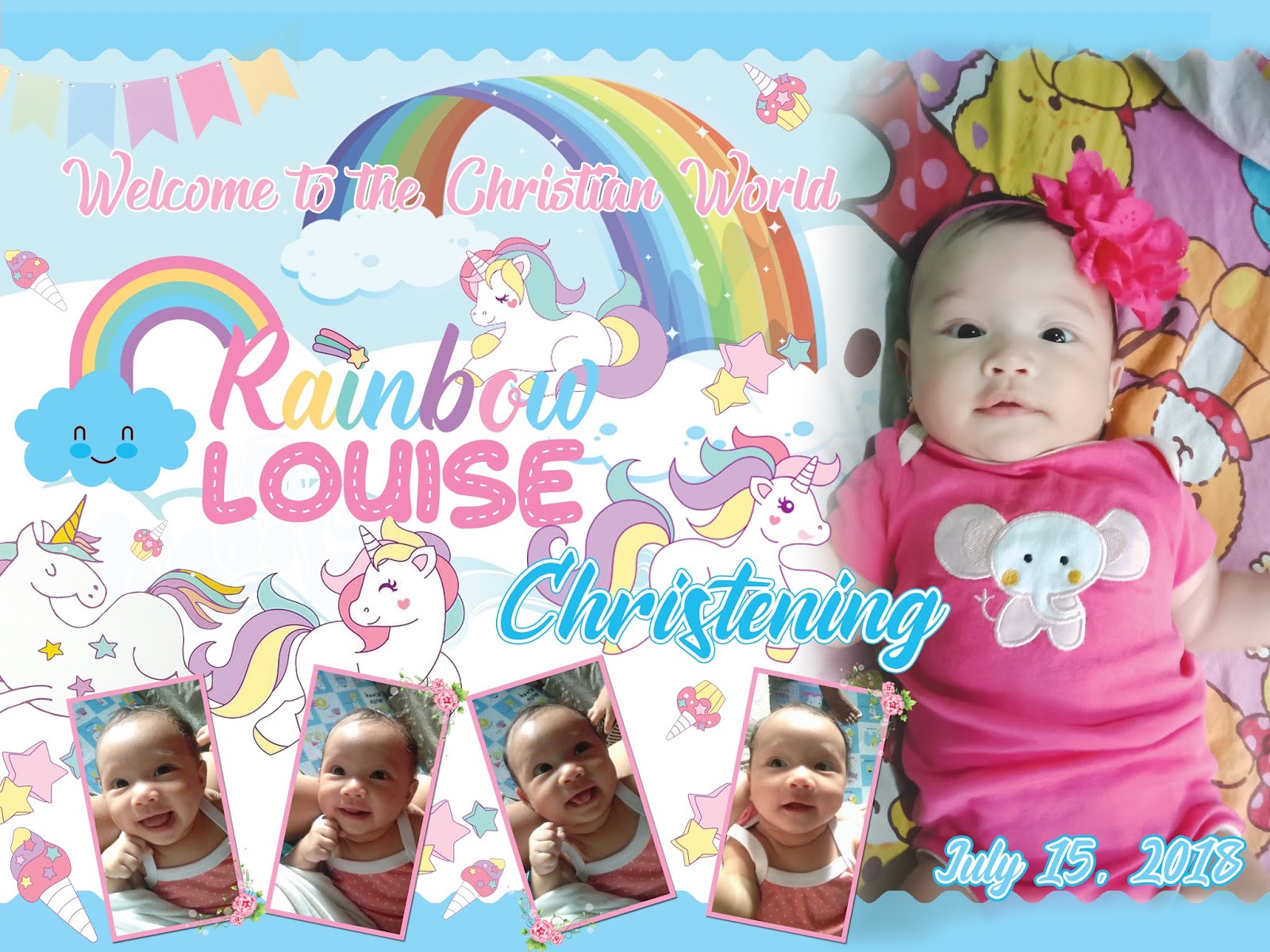 Rainbow Unicorn Sample Tarpaulin Design Template for ...