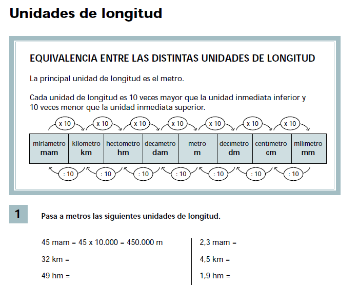 Ejercicios unidades de longitud sin resolver