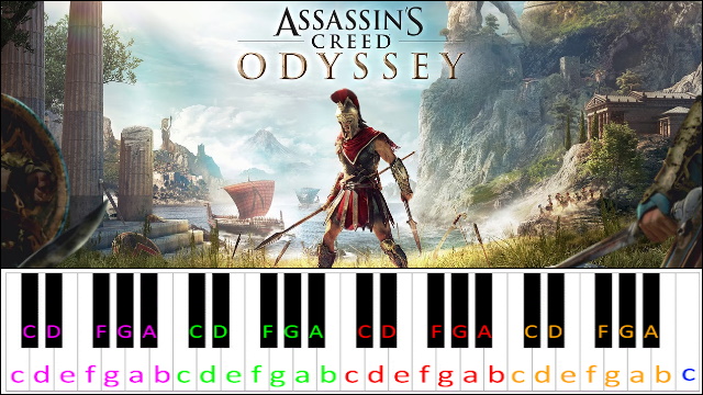 Legend of the Eagle Bearer (Assassin's Creed Odyssey Theme) Piano / Keyboard Easy Letter Notes for Beginners