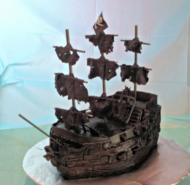 Pirate Ship Cake of The Black Pearl from Pirates of the Caribbean - Front Angle View 4