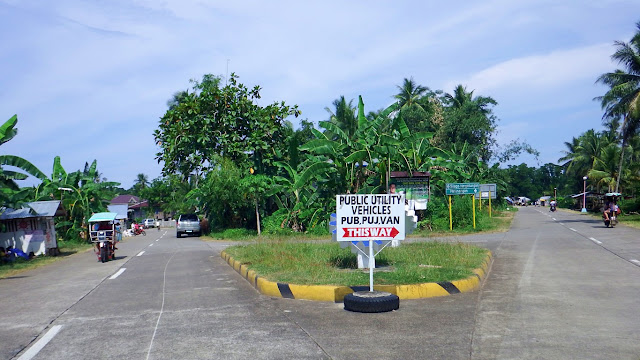 road fork intersection at the entrance to downtown Silago Southern Leyte