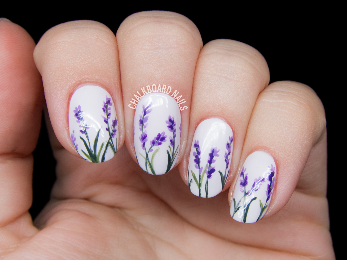 Lavender Blossoms Floral Nail Art | Chalkboard Nails | Phoenix, Arizona