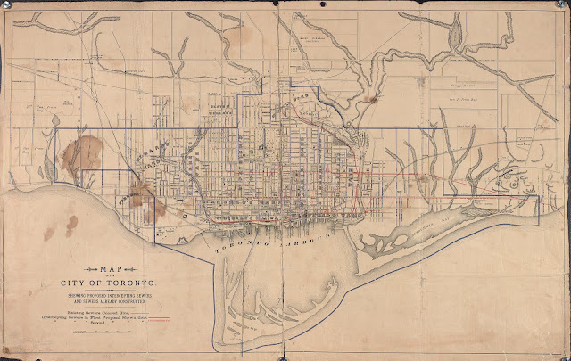 1888 Toronto Plan of Proposed Interceptor Sewers and Sewers already constructed