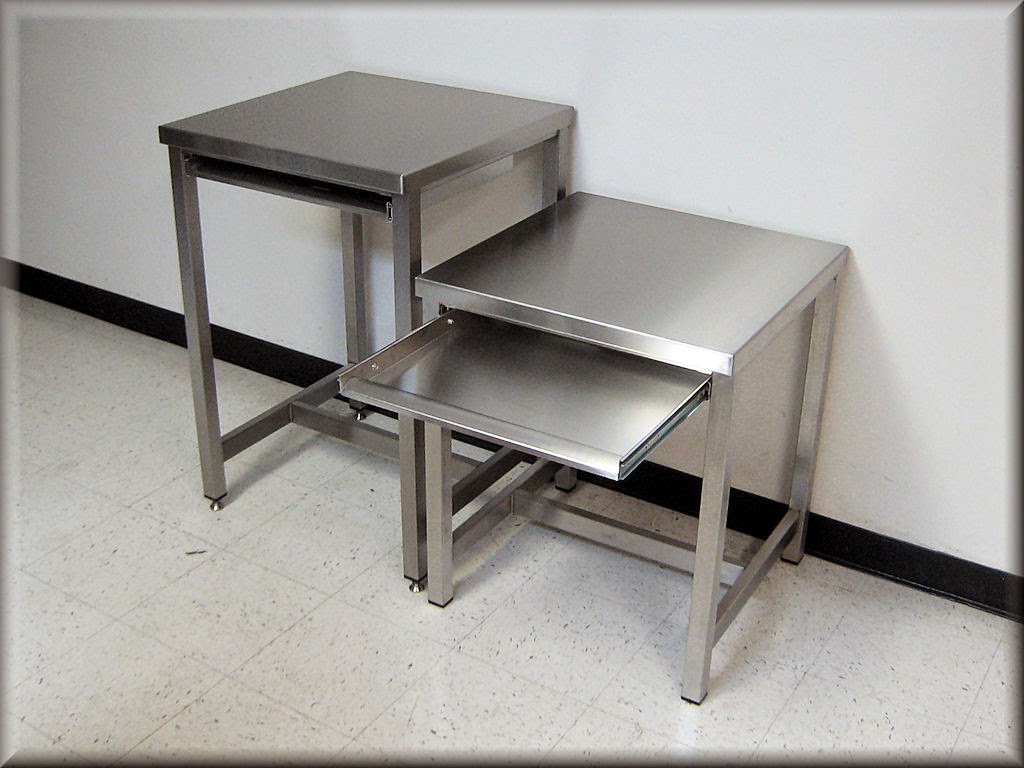 Furniture Stainless  Steel Meja  Stainless  Dual Level