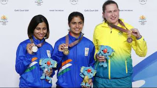 Cwg 2018 day 4, India won 2 gold and 1 silver, manu bhakar and heena sidhu