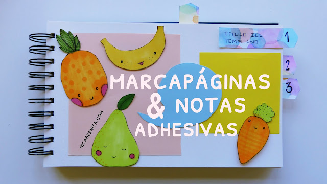 cómo hacer pósits, notas adhesivas, separadores, marcapáginas NICA BERNITA