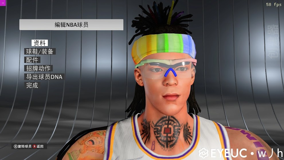 NBA 2K22 Fictional MyPlayer Cyberface With Accessories & Tattoos by w丿h