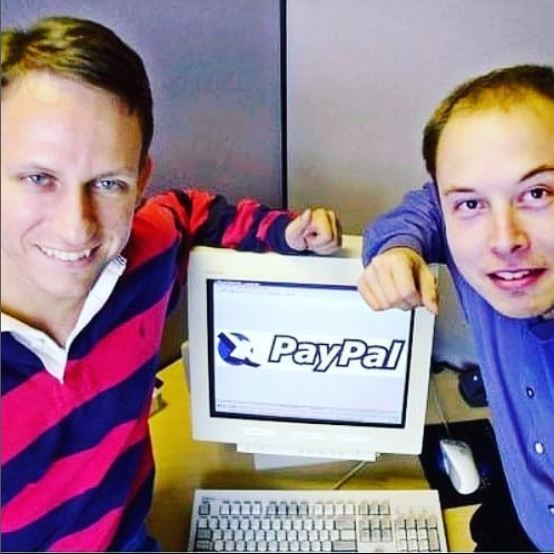 Image of Peter Thiel with elon musk during building paypal