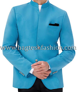 Bagtesh Fashion Mens Formal wear Teal Jodhpuri Suit