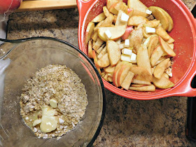 Homemade apple crisp made with instant oatmeal