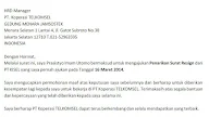 Contoh Surat Rasmi Dalam Bahasa Inggeris