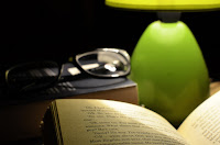 book and bedside table