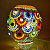 EarthenMetal Mosaic Style Dome Shaped Glass Table Lamp (Multicolour)