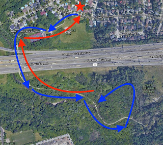 Map for hike in Henry Farm Area near Sheppard and Don Mills