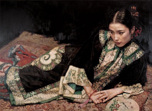 Realistic oil painting by Chen Yifei