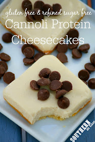 Gluten Free Cannoli Protein Cheesecake Slice Recipe - low fat, gluten free, high protein, refined sugar free, low carb, grain free, clean eating friendly, healthy