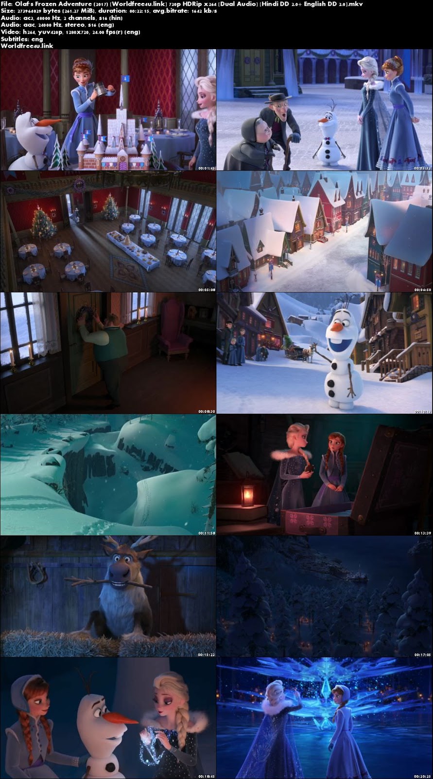 Screen Shoot of Olaf's Frozen Adventure 2017 HDRip 720p Dual Audio Hindi English worldfree4u ,extramovies 