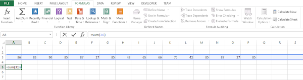 Second formula to sum a row in Excel