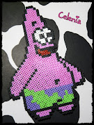 Imán Patricio (Bob Esponja). Realizado en Hama Bead. Tamaño: 23 x 15 cm