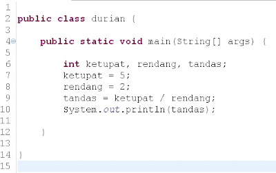 bahagi integer dalam java