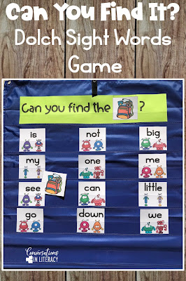 sight word game, sight word cards, pocket chart