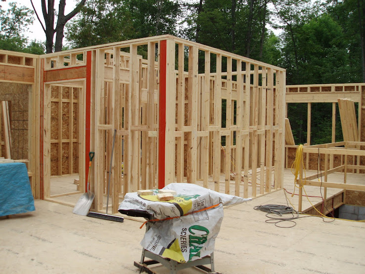 The interior walls on first floor have started.