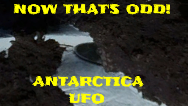 UFO discovered peeping round the corner of a mountain in Antarctica.