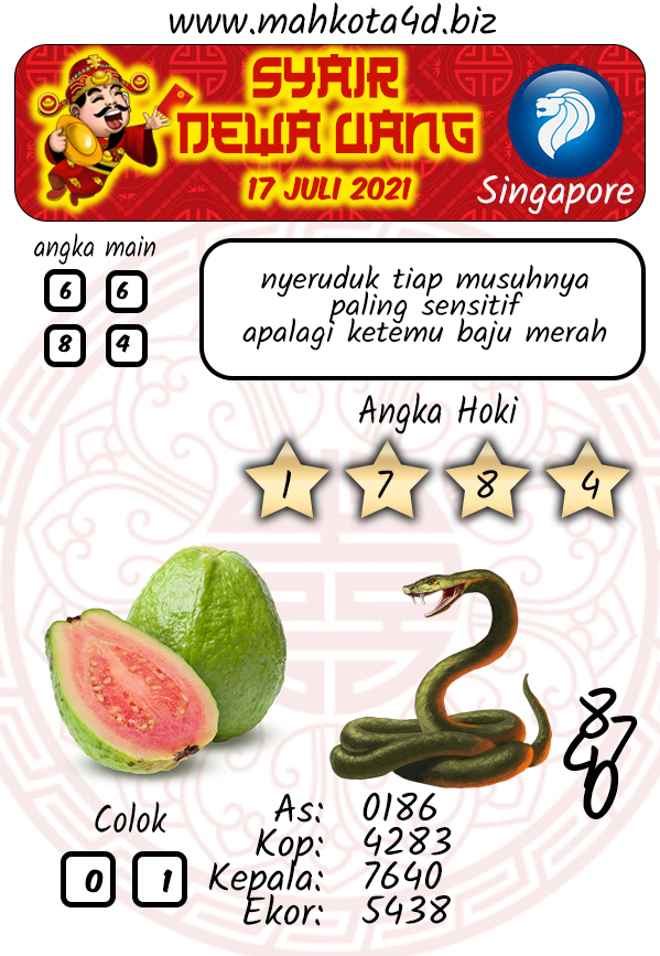 Syair Prediksi Togel Singapore - SGP Sabtu, 17 - Juni - 2021