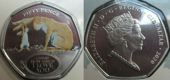 Gibraltar 50 pence 2020 - Guess how much I love you