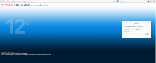 Weblogic Admin page