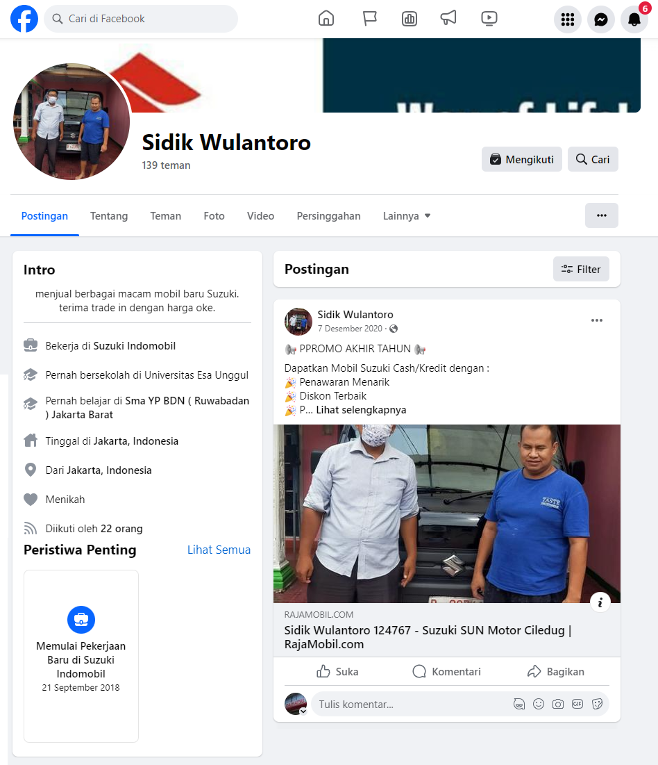 Suzuki Gunung Sahari Facebook