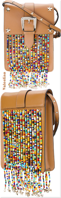 ♦Red Valentino brown studded bead detail crossbody bag #valentino #bags #brown #pantone #brilliantluxury