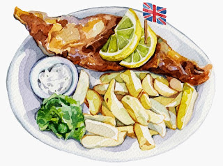 Image result for fish and chips drawing